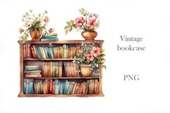 Watercolor Vintage bookcase