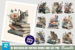 Watercolor Vintage Books and Cat Clipart Bundle,Vintage Books and Cat Clipart,clipart bundle,magical mystical art,celestial clipart,pagan clipart,kitten clipart,watercolor cat art,kitten on books,Scrapbook,cat Junk Journal,Paper Crafts,animal clipart,libr