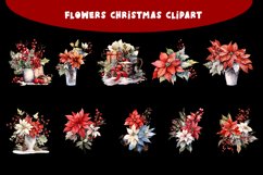 Watercolor Vintage Christmas flowers Clipart Product Image 3