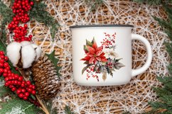 Watercolor Vintage Christmas flowers Clipart Product Image 4