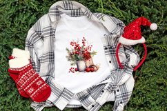 Watercolor Vintage Christmas flowers Clipart Product Image 6