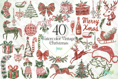 Watercolor Vintage Christmas Sublimation Product Image 1
