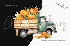 Watercolor Vintage Fall Truck Clipart Product Image 3