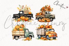 Watercolor Vintage Fall Truck Clipart Product Image 4