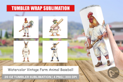 Vintage Farm Animal Baseball Tumbler Product Image 1