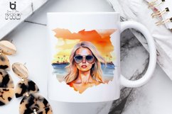 Watercolor Vintage Girl Sublimation PNG Clipart Product Image 4