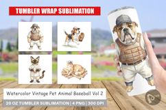 Vintage Pet Animal Baseball Tumbler Product Image 1