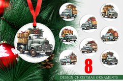 Christmas Ornaments Watercolor Pickup Truck Product Image 1