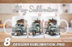 Watercolor Pickup Truck | Mug sublimation design Product Image 1