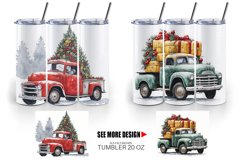 Watercolor Pickup Truck | Tumbler Sublimation Wrap Product Image 5
