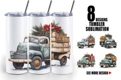Watercolor Pickup Truck | Tumbler Sublimation Wrap Product Image 1