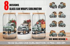 Watercolor Pickup Truck Glass Can Wraps Product Image 1