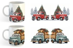 Watercolor Pickup Truck | Mug sublimation design Product Image 6