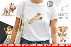 Safari Animal Baseball Sublimation Product Image 1