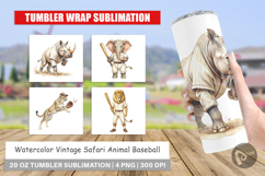 Safari Animal Baseball Tumbler Product Image 1