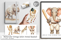 Safari Animal Baseball Digital Paper Product Image 1