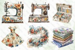 Watercolor Vintage Sewing Clipart Product Image 4