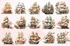 Watercolor Vintage Ship Clipart Bundle Product Image 3