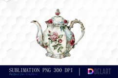 Vintage Teapot Watercolor Clipart Product Image 1
