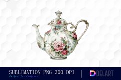 Vintage Teapot Illustration Clipart Product Image 1