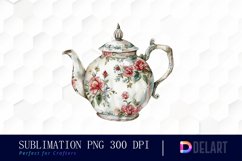 Vintage Teapot Sublimation PNG Clipart Product Image 1