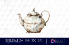 Vintage Teapot Sublimation PNG Clipart Product Image 1