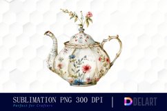Vintage Teapot Sublimation PNG Clipart Product Image 1