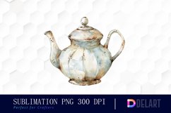 Vintage Teapot Sublimation PNG Clipart Product Image 1