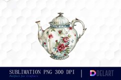 Vintage Teapot Sublimation PNG Clipart Product Image 1