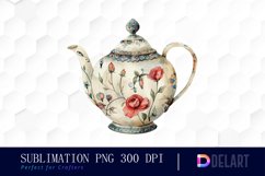 Vintage Teapot Sublimation PNG Clipart Product Image 1