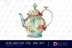 Vintage Teapot Sublimation PNG Clipart Product Image 1
