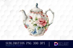 Vintage Teapot Sublimation PNG Clipart Product Image 1