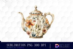 Vintage Teapot Sublimation PNG Clipart Product Image 1