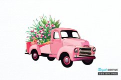 Watercolor Vintage Truck PNG Clipart Product Image 1