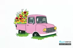 Watercolor Vintage Truck PNG Clipart Product Image 1