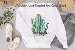 Watercolor Vivid Succulent And Cactus Clipart, Mug PNG File Product Image 10