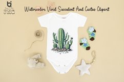 Watercolor Vivid Succulent And Cactus Clipart, Mug PNG File Product Image 11
