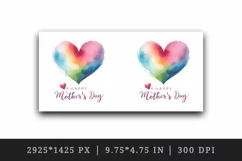 Watercolor vividly colored heart Happy Mother Day greeting quote print 20 oz tumbler skinny mug wrap clipart t-shirt sublimation printable design
