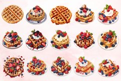 Watercolor Waffle Clipart Bundle Product Image 3
