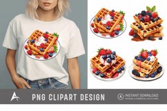 Watercolor Waffles Breakfast Clipart Product Image 1