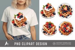 Watercolor Waffles Breakfast Clipart Product Image 1