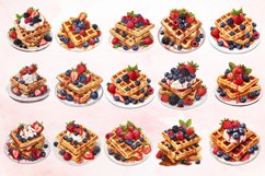 Watercolor Waffles Breakfast Clipart Bundle Product Image 3