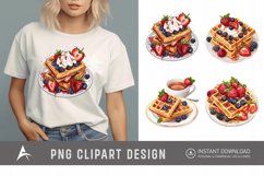 Watercolor Waffles Breakfast Clipart Product Image 1