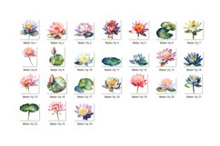 Watercolor Water Lily Clipart
