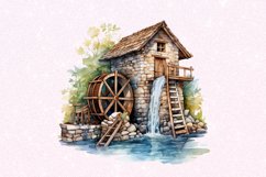 Water Wheel Watercolor Sublimation clipart Product Image 6