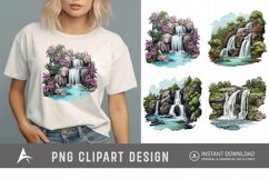 Watercolor Waterfall Clipart Product Image 1