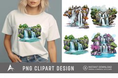 Watercolor Waterfall Clipart Product Image 1