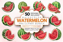 Watercolor Watermelon Clipart Bundle Product Image 1