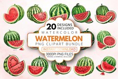 Watercolor Watermelon Clipart Bundle Product Image 1
