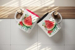 Watercolor watermelon mug, cup wrap sublimation design png Product Image 5